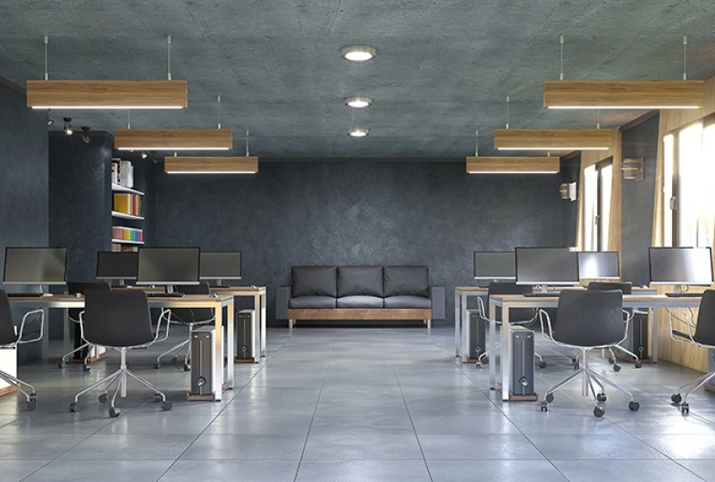 couleurs foncées et espaces de travail